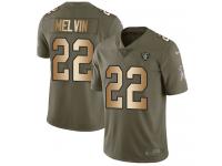 Nike Rashaan Melvin Limited Olive Gold Men's Jersey - NFL Oakland Raiders #22 2017 Salute to Service