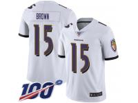 Nike Ravens #15 Marquise Brown White Men's Stitched NFL 100th Season Vapor Limited Jersey