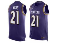 Nike Ravens #21 Lardarius Webb Purple Team Color Men Stitched NFL Tank Top