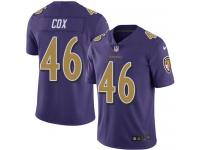 Nike Ravens #46 Morgan Cox Purple Men Stitched NFL Limited Rush Jersey