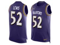 Nike Ravens #52 Ray Lewis Purple Team Color Men Stitched NFL Tank Top