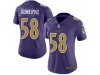 Nike Ravens #58 Elvis Dumervil Purple Women Stitched NFL Limited Rush Jersey
