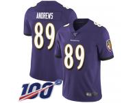Nike Ravens #89 Mark Andrews Purple Team Color Men's Stitched NFL 100th Season Vapor Limited Jersey