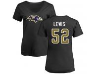 Nike Ray Lewis Black Name & Number Logo Women's - NFL Baltimore Ravens #52 T-Shirt