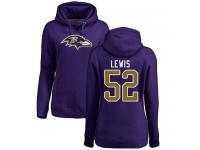 Nike Ray Lewis Purple Name & Number Logo Women's - NFL Baltimore Ravens #52 Pullover Hoodie