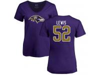 Nike Ray Lewis Purple Name & Number Logo Women's - NFL Baltimore Ravens #52 T-Shirt