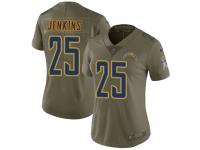 Nike Rayshawn Jenkins Limited Olive Women's Jersey - NFL Los Angeles Chargers #25 2017 Salute to Service