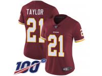 Nike Redskins #21 Sean Taylor Burgundy Red Team Color Women's Stitched NFL 100th Season Vapor Limited Jersey