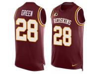 Nike Redskins #28 Darrell Green Burgundy Red Team Color Men Stitched NFL Tank Top