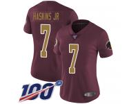 Nike Redskins #7 Dwayne Haskins Jr Burgundy Red Alternate Women's Stitched NFL 100th Season Vapor Limited Jersey