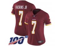 Nike Redskins #7 Dwayne Haskins Jr Burgundy Red Team Color Women's Stitched NFL 100th Season Vapor Limited Jersey