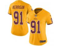 Nike Redskins #91 Ryan Kerrigan Gold Women Stitched NFL Limited Rush Jersey