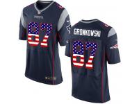 Nike Rob Gronkowski Elite Navy Blue Home Men's Jersey - NFL New England Patriots #87 USA Flag Fashion