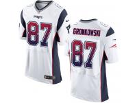 Nike Rob Gronkowski Elite White Road Men's Jersey - NFL New England Patriots #87 Drift Fashion