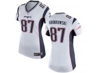 Nike Rob Gronkowski Game White Road Women's Jersey - NFL New England Patriots #87