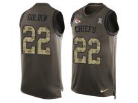 Nike Robert Golden Green Men's Jersey - NFL Kansas City Chiefs #22 Salute to Service Tank Top