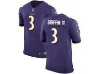 Nike Robert Griffin III Elite Purple Home Men's Jersey - NFL Baltimore Ravens #3 Vapor Untouchable