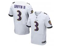 Nike Robert Griffin III Elite White Road Men's Jersey - NFL Baltimore Ravens #3