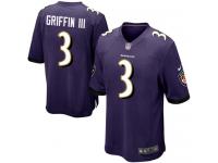 Nike Robert Griffin III Game Purple Home Men's Jersey - NFL Baltimore Ravens #3