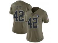 Nike Ronnie Lott Limited Olive Women's Jersey - NFL Oakland Raiders #42 2017 Salute to Service