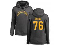 Nike Russell Okung Ash One Color Women's - NFL Los Angeles Chargers #76 Pullover Hoodie