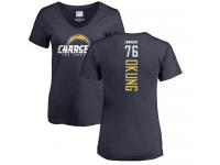 Nike Russell Okung Navy Blue Backer Women's - NFL Los Angeles Chargers #76 T-Shirt
