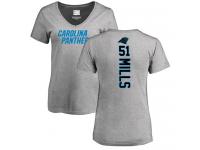 Nike Sam Mills Ash Backer V-Neck Women's - NFL Carolina Panthers #51 T-Shirt