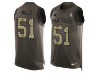Nike Sam Mills Green Men's Jer44sey - NFL Carolina Panthers #51 Salute to Service Tank Top