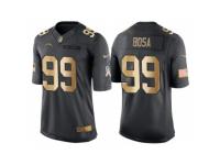 Nike San Diego Chargers #99 Joey Bosa Anthracite 2016 Christmas Day Gold Men's NFL Limited Salute to Service Jersey