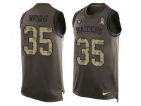 Nike Shareece Wright Green Men's Jersey - NFL Oakland Raiders #35 Salute to Service Tank Top