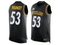 Nike Steelers #53 Maurkice Pouncey Black Team Color Men Stitched NFL Tank Top