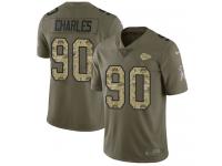 Nike Stefan Charles Limited Olive Camo Men's Jersey - NFL Kansas City Chiefs #90 2017 Salute to Service