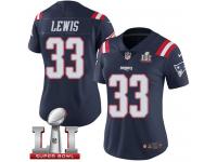 Nike Super Bowl LI 51 Women's Dion Lewis Limited Navy Blue Jersey - New England Patriots NFL #33