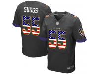 Nike Terrell Suggs Elite Black Alternate Men's Jersey - NFL Baltimore Ravens #55 USA Flag Fashion