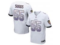Nike Terrell Suggs Elite White Road Men's Jersey - NFL Baltimore Ravens #55 Drift Fashion