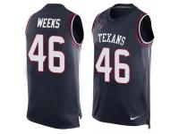 Nike Texans #46 Jon Weeks Navy Blue Team Color Men Stitched NFL Tank Top