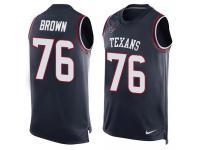 Nike Texans #76 Duane Brown Navy Blue Team Color Men Stitched NFL Tank Top