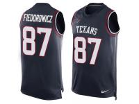 Nike Texans #87 C.J. Fiedorowicz Navy Blue Team Color Men Stitched NFL Tank Top