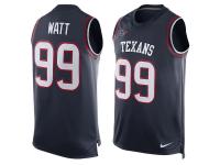 Nike Texans #99 J.J. Watt Navy Blue Team Color Men Stitched NFL Tank Top