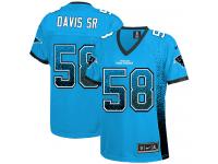 Nike Thomas Davis Elite Blue Women's Jersey - NFL Carolina Panthers #58 Drift Fashion