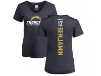 Nike Travis Benjamin Navy Blue Backer Women's - NFL Los Angeles Chargers #12 T-Shirt