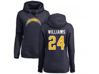 Nike Trevor Williams Navy Blue Name & Number Logo Women's - NFL Los Angeles Chargers #24 Pullover Hoodie