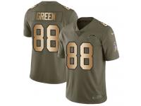 Nike Virgil Green Limited Olive Gold Youth Jersey - NFL Los Angeles Chargers #88 2017 Salute to Service