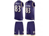 Nike Willie Snead IV Purple Men's Jersey - NFL Baltimore Ravens #83 Tank Top Suit