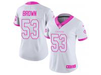 Nike Zach Brown Limited White Pink Women's Jersey - NFL Washington Redskins #53 Rush Fashion