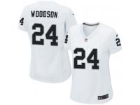 Oakland Raiders Charles Woodson Women's Road Jersey - White Nike NFL #24 Game