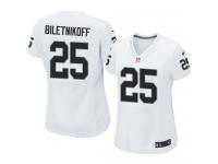 Oakland Raiders Fred Biletnikoff Women's Road Jersey - White Nike NFL #25 Game