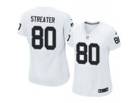 Oakland Raiders Rod Streater Women's Road Jersey - White Nike NFL #80 Game
