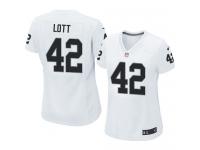 Oakland Raiders Ronnie Lott Women's Road Jersey - White Nike NFL #42 Game