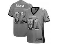 Oakland Raiders Tim Brown Women's Jersey - Grey Drift Fashion Nike NFL #81 Game